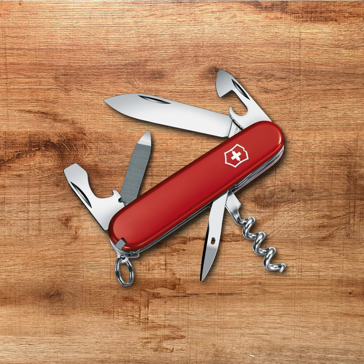 Victorinox Schweizer Taschenmesser, Sportsman, Multitool, Swiss Army Knife, 13 Funktionen, Dosenöffn