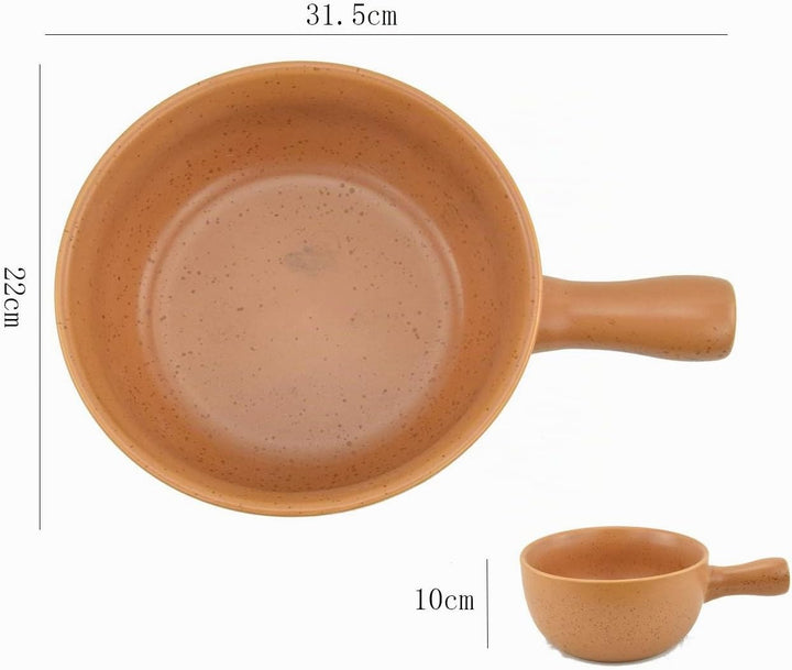 HASAYAKI Feuerfeste Keramik-Käse-Fondue-Pfanne,gelb,22,5cm Durchmesser.2,5 l Fassungsvermögen.Wärmeb