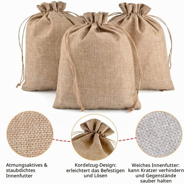 CLTPY 30 Stück Jutesäckchen 20x30 cm mit Kordelzug, Geschenktüten Baumwollsäckchen Stoffsäckchen für