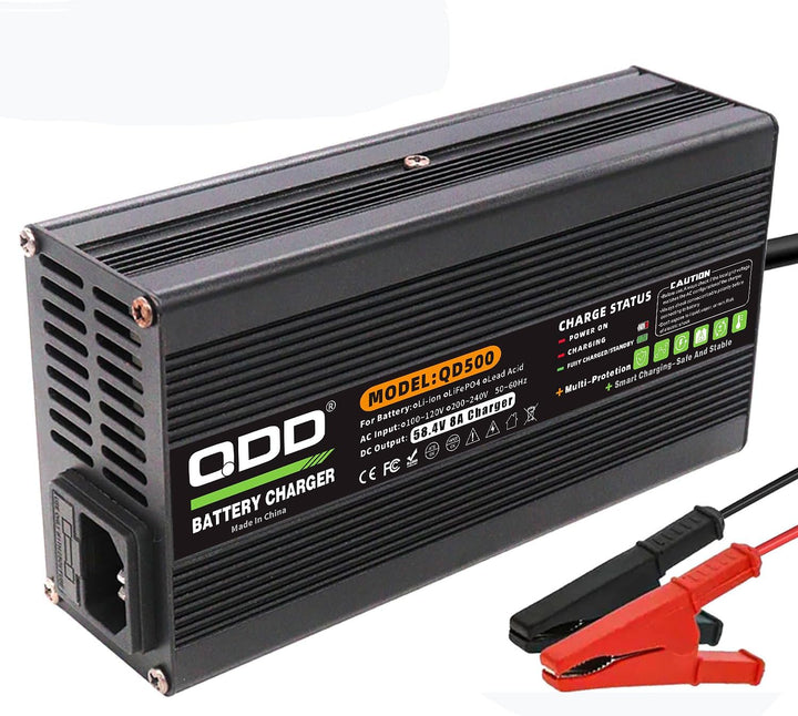 58,4 V 8 A LiFePO4-Ladegerät für LiFePO4 16S 48 V Batterie, Blacklack-Aluminiumgehäuse mit Sicherhei