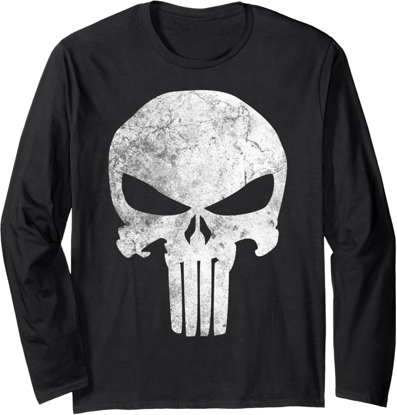 Marvel Punisher Skull Symbol Distressed Langarmshirt