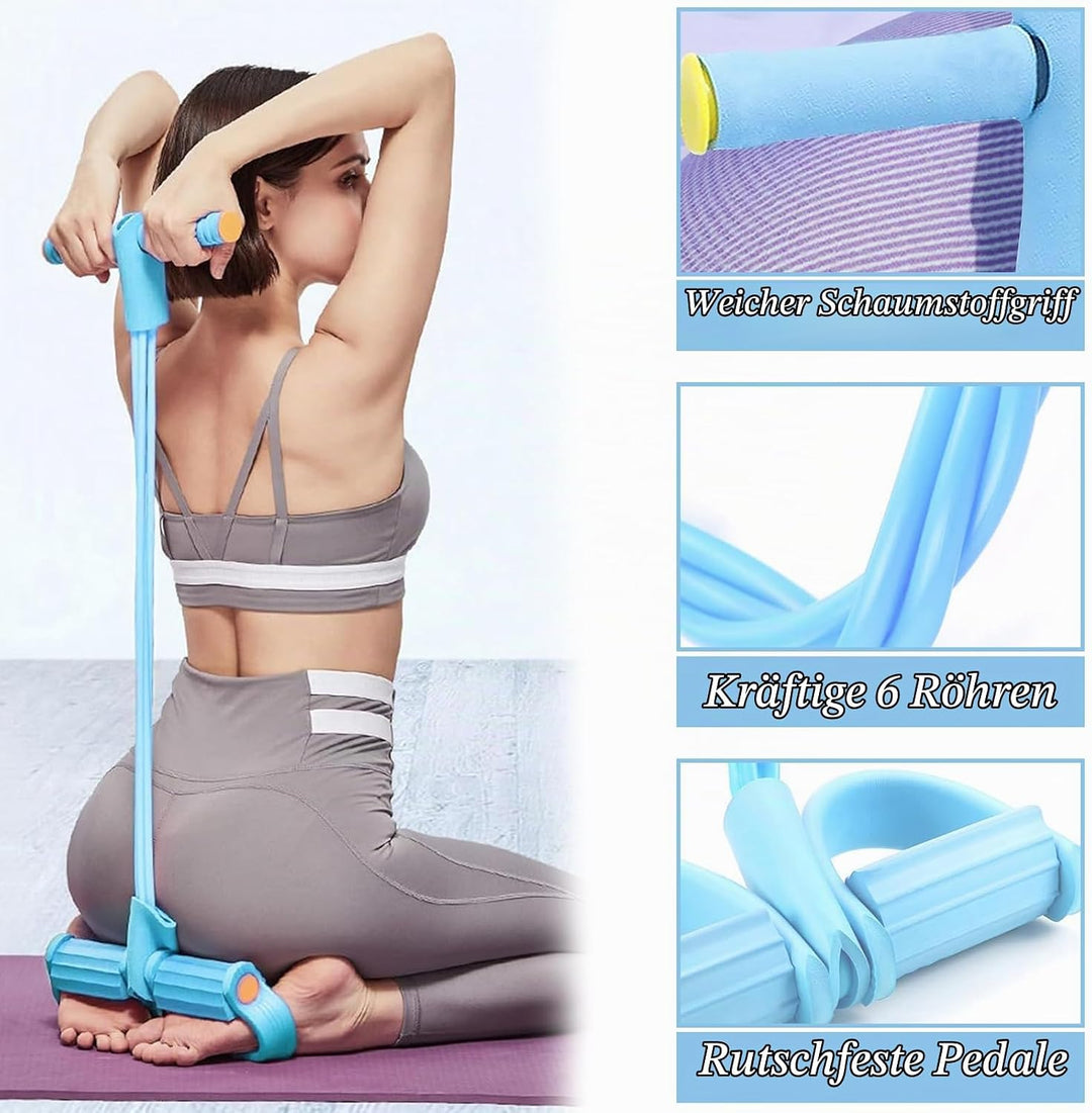 ZYEKIU 3 Stück Set Bauchtrainer Expander Fitness mit 8-Förmiges Widerstandsbändern und Fitnessbänder