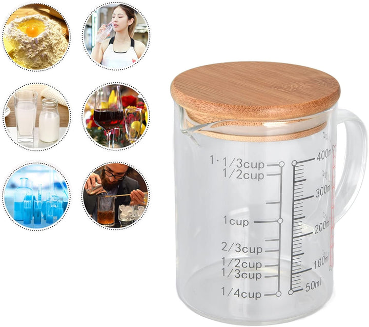 Messbecher Glas,Messbecher, V-Förmige Düse, Klare Skala, Bequemer Griff, Kaffeetassen Aus Borosilika