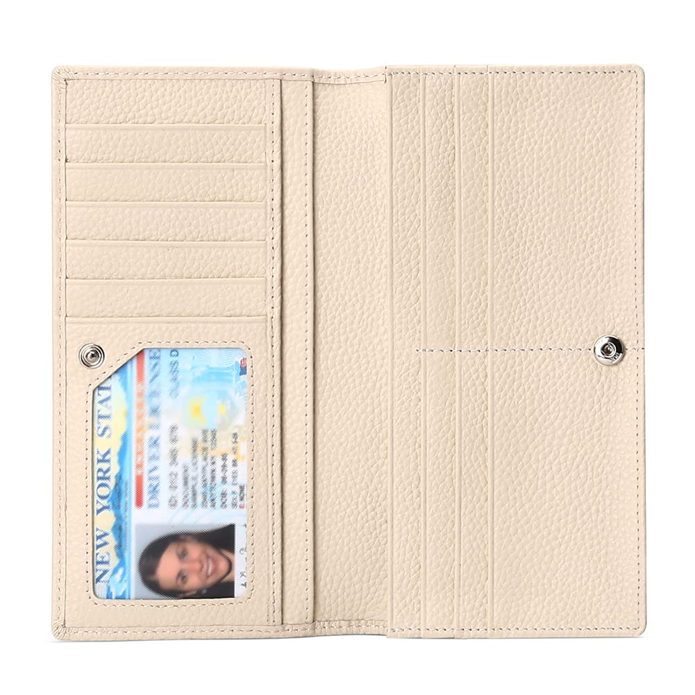 SENDEFN Dünne Geldbörse Damen, Echtes Leder Klein Portemonnaie Damen, RFID Schutz Dünn Clutch für Fr