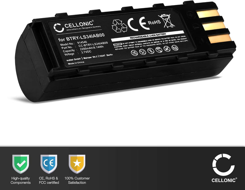 CELLONIC® 3.6V - 3.7V Ersatzakku für Motorola Symbol DS3478, Symbol DS3578, Symbol LS3478, Symbol LS