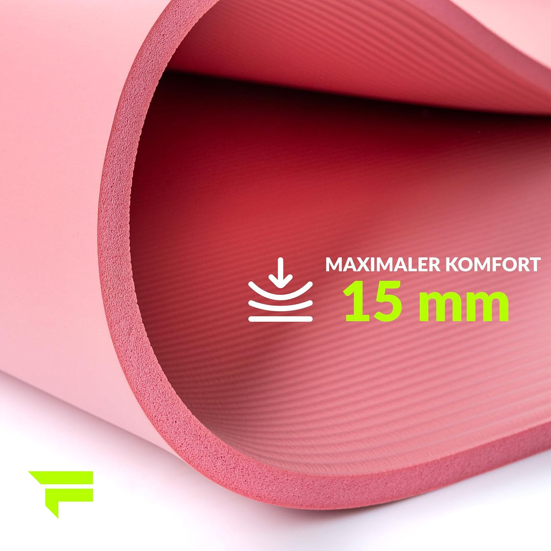 Fizyo Rutschfeste Yogamatte aus NBR-Schaum 190×100×1,5 cm – Extra Grosse Fitness- und Gymnastikmatte