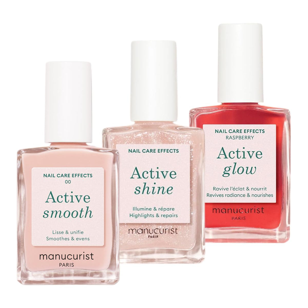 Manucurist Active Icons Trio Nagellack Set | Active Smooth 00, Active Shine, Active Glow Raspeberry
