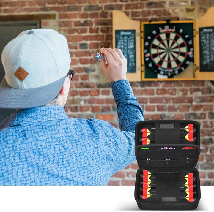 16 Dart Tasche Tragetasche, Schützender Dartcase für Stahl/ Soft Tip Darts, Flüge, Wellen, tragbare