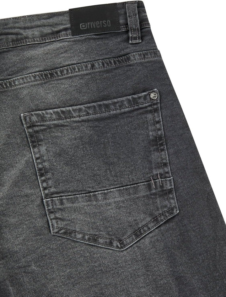 riverso Herren Jeans Hose RIVChris Straight Fit Jeanshose Baumwolle Denim Stretch Schwarz Blau Grau