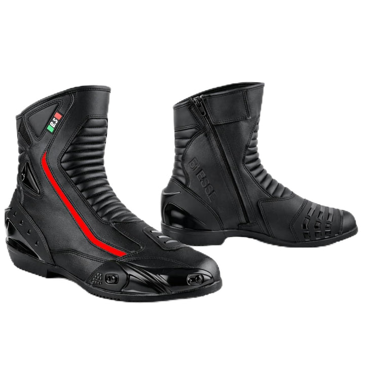 BI ESSE - Motorradschuhe aus Leder, wasserdicht, atmungsaktiv, Winterstiefel für Strasse, Knöchelsch