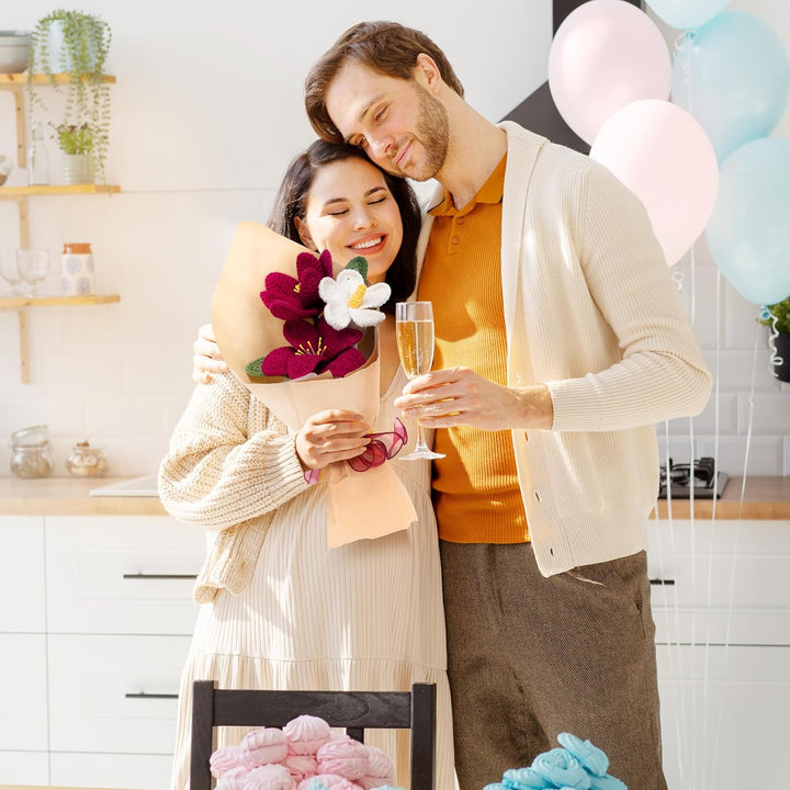 Alvian Häkelset für Anfänger, Blumenstrauss, Stricken, Häkelset für Valentinstag