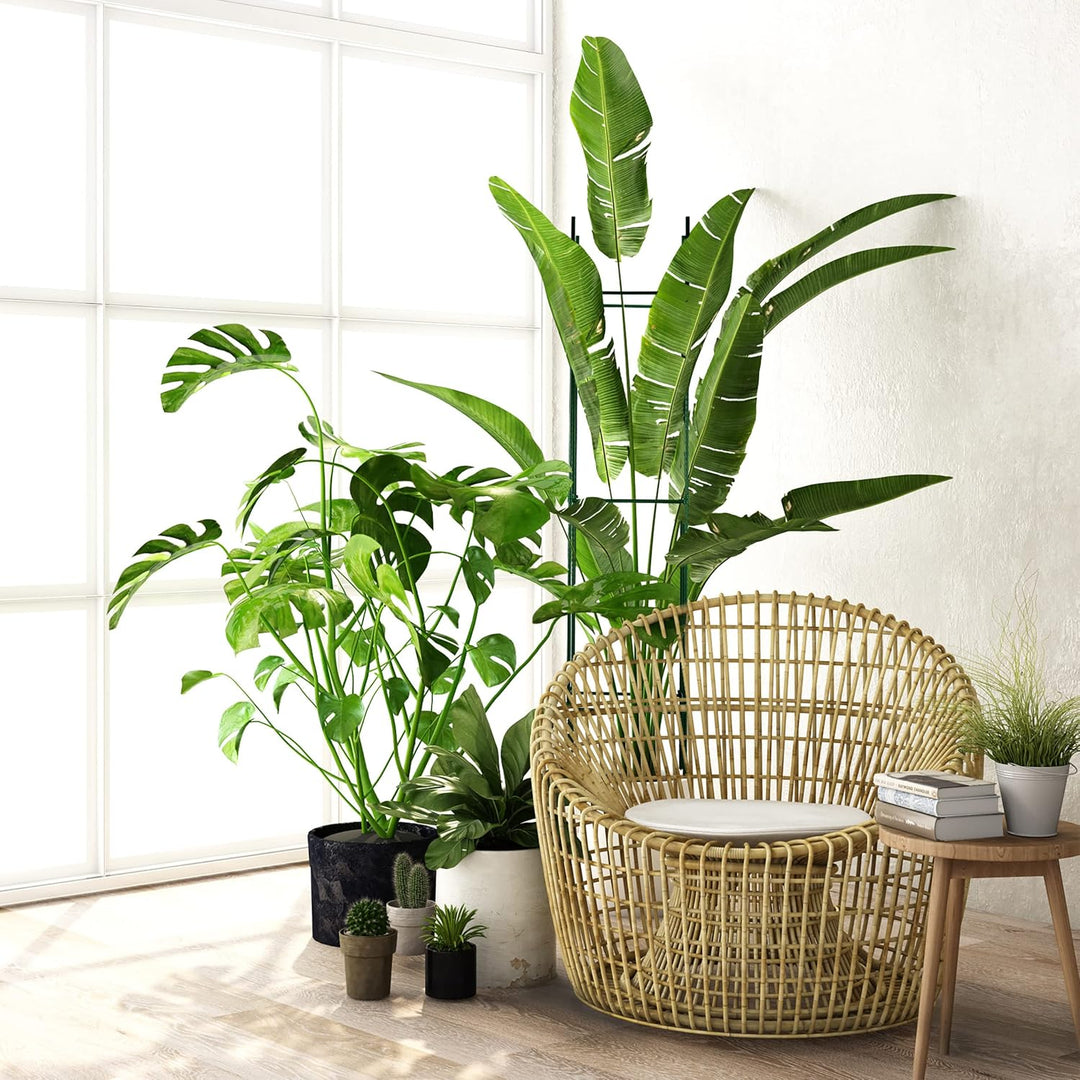 Relaxdays Rankhilfe, 4er Set, HxBxT: 150 x 32 x 32 cm, Blumen & Nutzpflanzen, Metall & Kunststoff, P