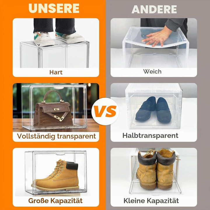 Schuhboxen Stapelbar Transparent Schuhaufbewahrungsbox Schuhkarton mit Deckel Schuh Organizer Schuha