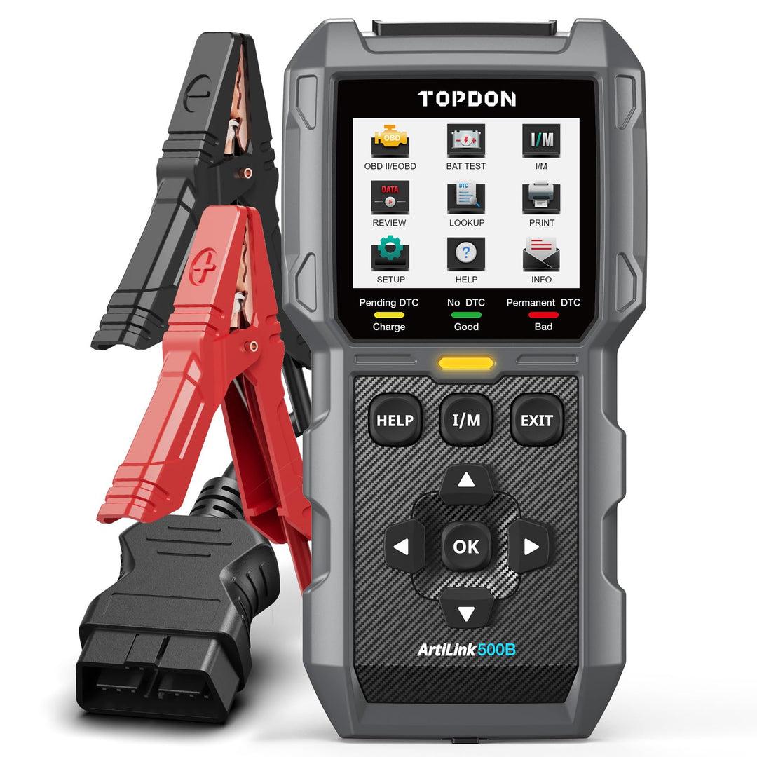 TOPDON ArtiLink500B OBD2 Diagnosegerät Auto und Batterietester 2-in-1, Universal KFZ-Fehlercode-Lese