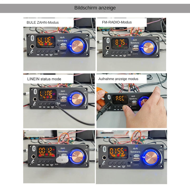Audio Verstärker Platine,MP3-Decodermodul | 2x80W Decodier Chip Für Auto Broadcast Aufnahmefunktion