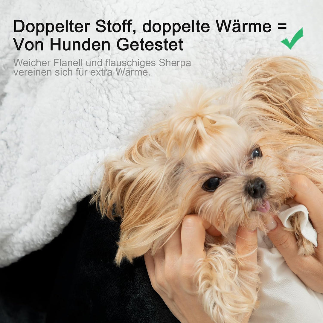 Winthome Kuscheldecke Dicke Warme, Decke Flauschig, Fleecedecke Doppelseitiges Design, Winterdecke S