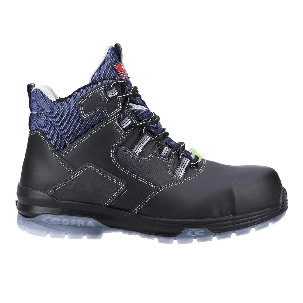 Cofra 20601-000.W43 FUNK BLACK S3 ESD SRC Sicherheitsstiefel, Schwarz/Blau/Grau, Grösse 43