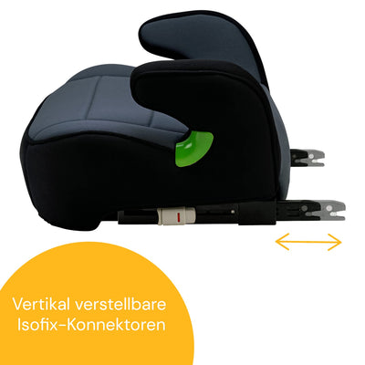 Osann Junior Isofix Gurtfix i-Size Sitzerhöhung mit Isofix Auto Kinder (126-150 cm) - Nero i-Size Ne