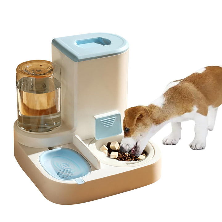 PETCUTE 2-in-1 Automatischer Futter und Wasserspender für Haustiere,Futterspender für Katzen mit gro
