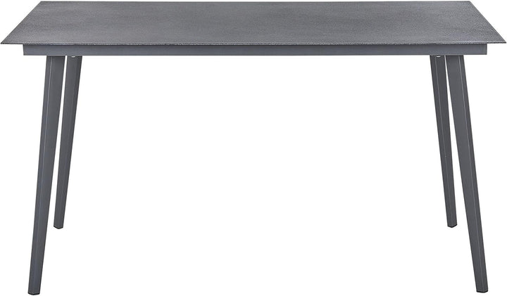 Gartentisch Aluminium Glasplatte Steinoptik rechteckig 140x80 cm grau Mileto