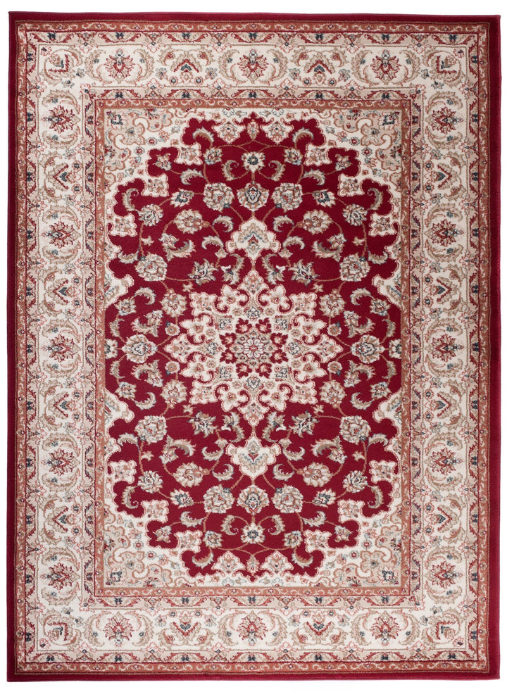Traditioneller Klassischer Teppich für Ihre Wohnzimmer - Weinrot Beige Creme - Perser Orientalisches
