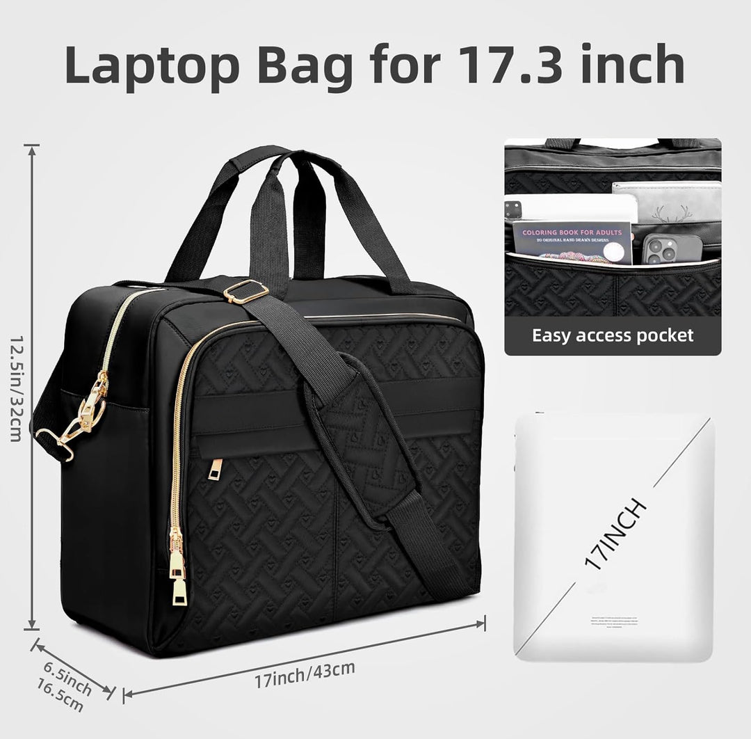 17,3 Zoll Laptoptasche Damen Herren, Laptop Bag, Wasserdichte Aktentasche für Geschäftsreisen, Schul