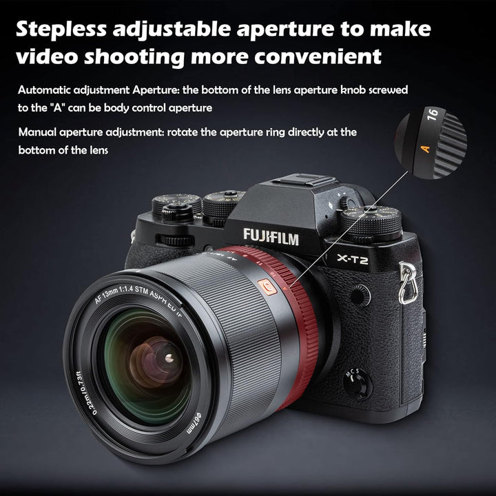 VILTROX AF13mm F1.4 APS-C Objektiv für Fuji X-Mount, Ultra-Weitwinkel Autofokus Prime Objektiv für F
