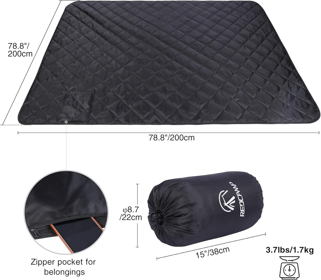 REDCAMP wasserdichte Camping Decke mit Sherpa-Futter, Thermo Gross Stadiondecke, Warm Outdoor Decke