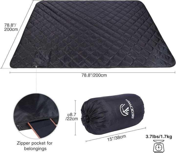 REDCAMP wasserdichte Camping Decke mit Sherpa-Futter, Thermo Gross Stadiondecke, Warm Outdoor Decke