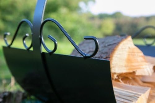 KUHEIGA Kaminholzkorb, Holztrage, Brennholzkorb, Metall, Handarbeit