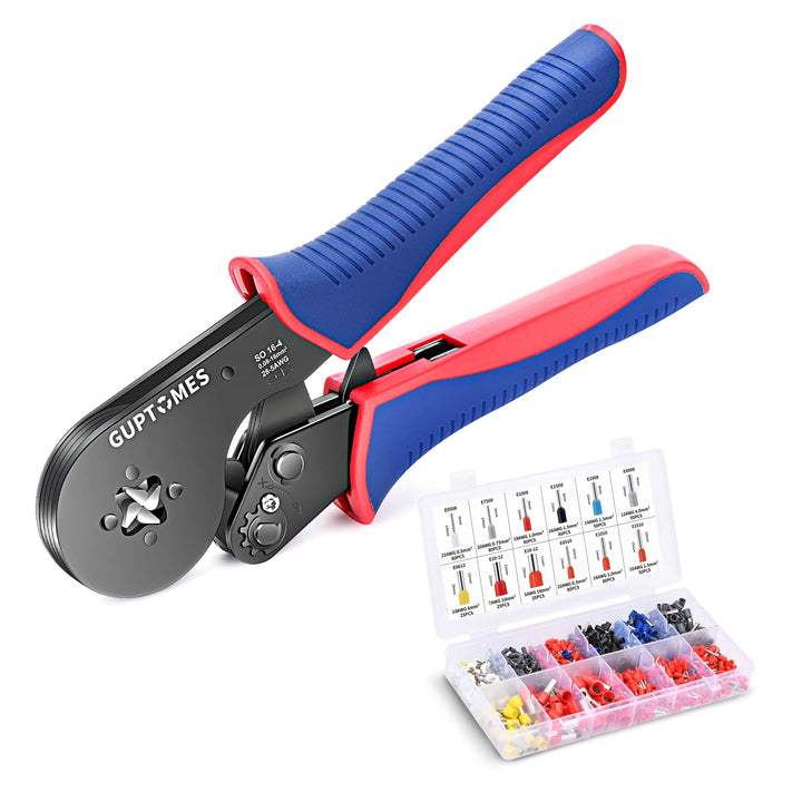Aderendhülsen Set GUPTOMES krimpzangenset 0,08–16mm2 Aderendhülsenzange mit 700 stück Aderendhülsen