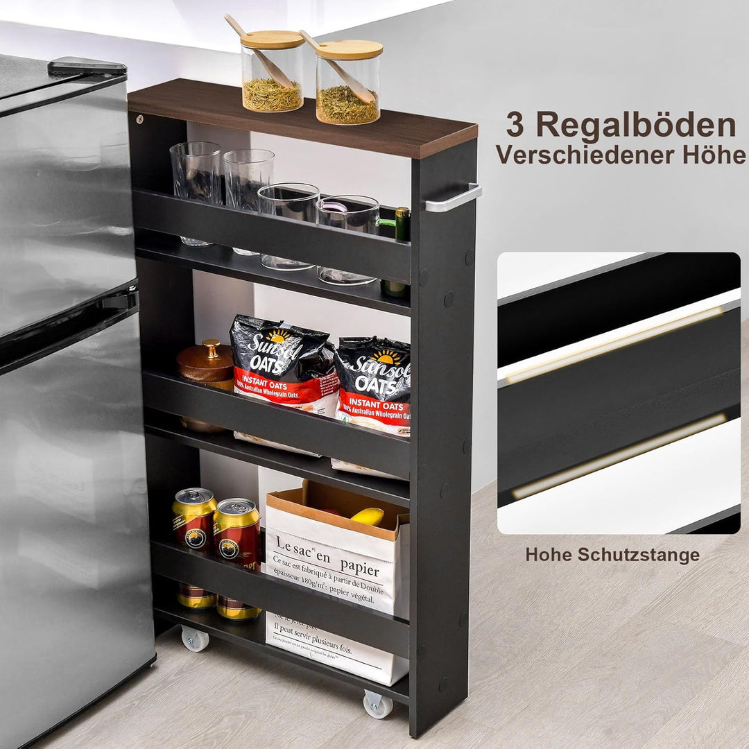 GIANTEX Nischenregal 13cm breit, Küchenregal Küchenschrank Küchenwagen schmal, Nischenschrank Nische