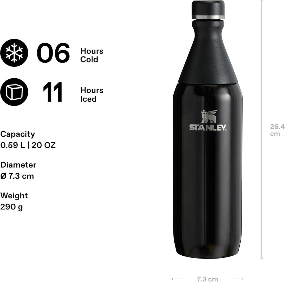 Stanley All Day Slim Trinkflasche Edelstahl 0.6L - Thermosflasche Kühlt 6 Stunden - 11 Stunden Eisge