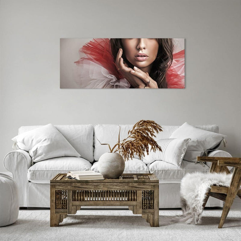 Panorama Bilder auf Leinwand 100x40cm Leinwandbild Schönheit kleid mode modell Gross Wanddeko Bild S