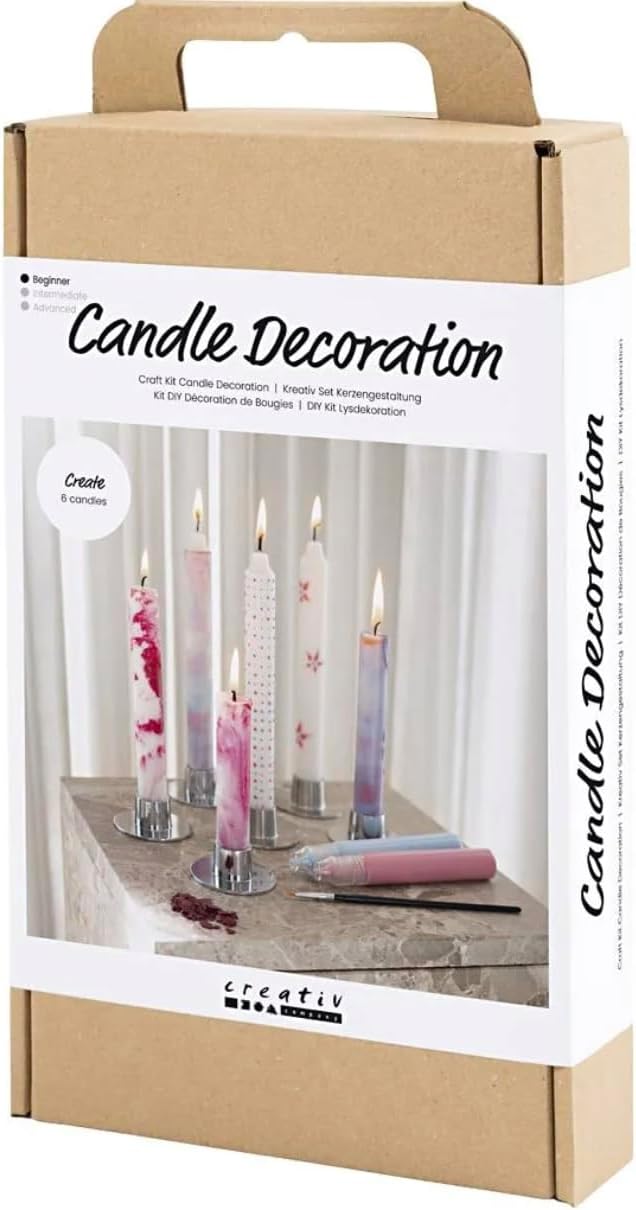 Creativ Bastelset Kerzendeko, weiss, 1 Packung, Mulricolour