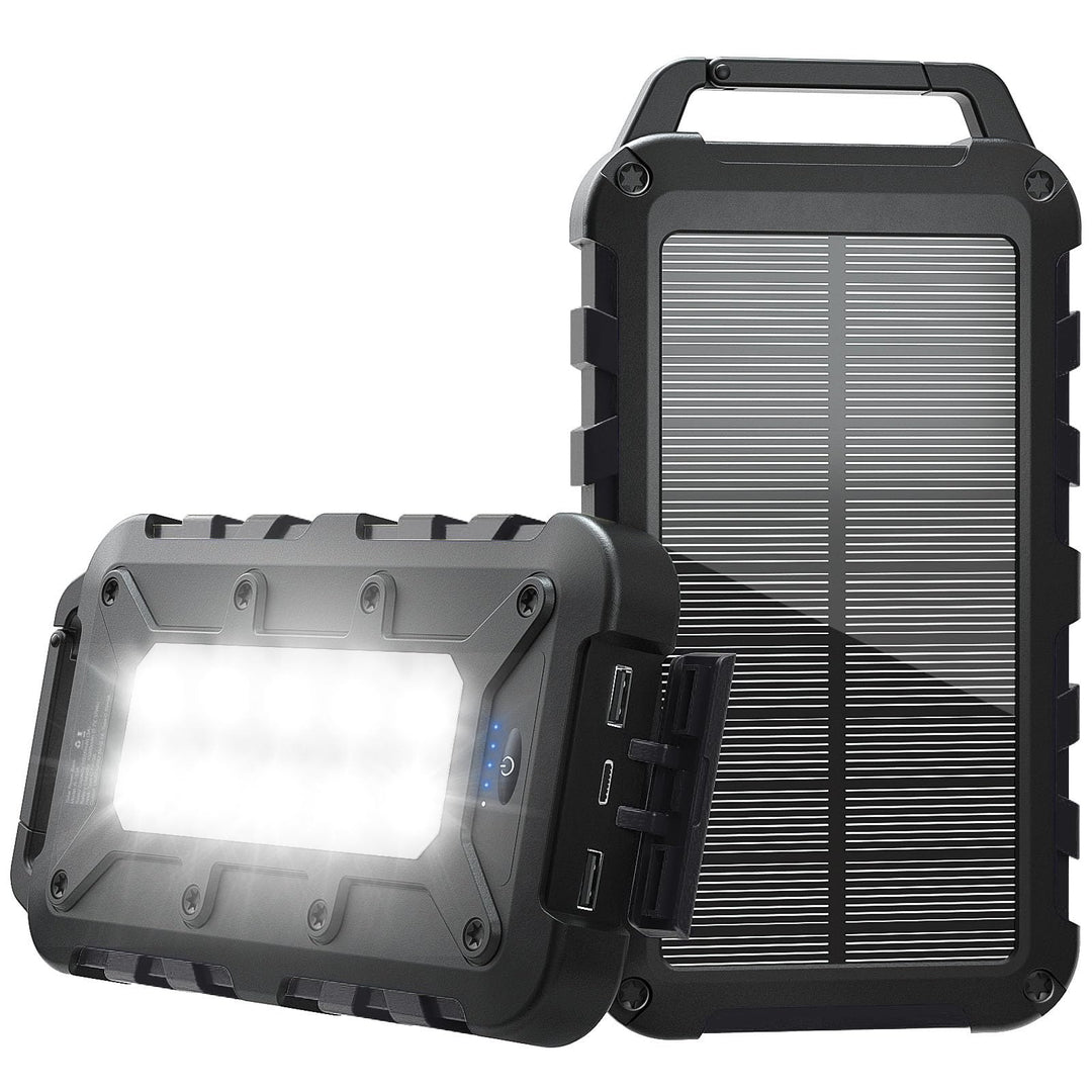 Solar Powerbank 10000mAh PD 22.5W Tragbares Solar Ladegerät USB C Outdoor Wasserdicht Externer Akku