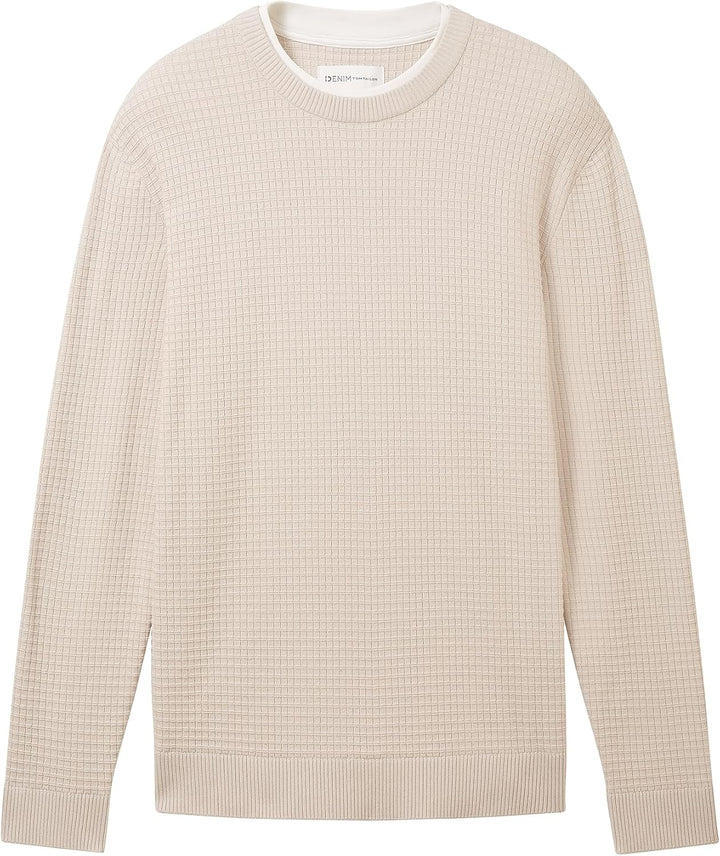 TOM TAILOR Denim Herren Pullover XXL 27609 - Cold Beige, XXL 27609 - Cold Beige