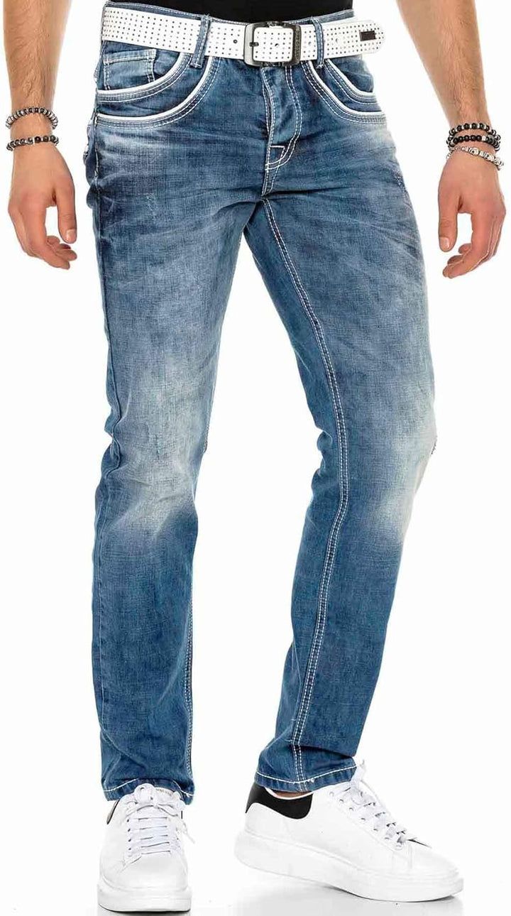 Cipo & Baxx Herren Jeans | Modernes Denim | Markante Details | Vielseitig kombinierbar für Freizeit