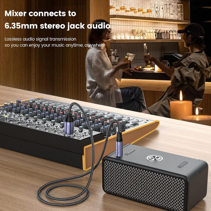 MOSWAG XLR auf 6.35mm Audio Kabel, 6.35mm Stecker auf Mic XLR Stecker Strero Kabel für E-Gitarre, Kl