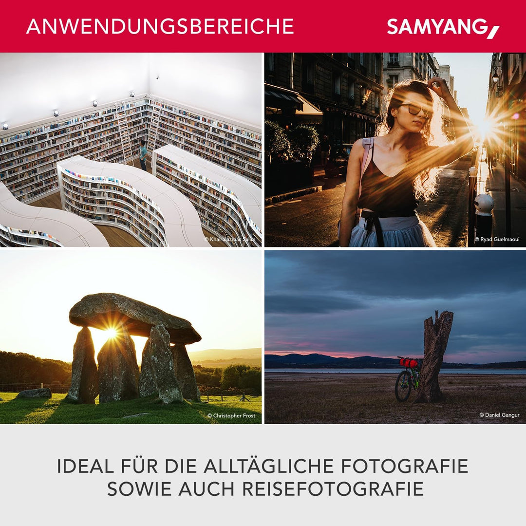 Samyang AF 35mm F2,8 FE für Sony E-Mount Vollformat & APS-C, Pancake Weitwinkelobjektiv mit 63,1° Bi