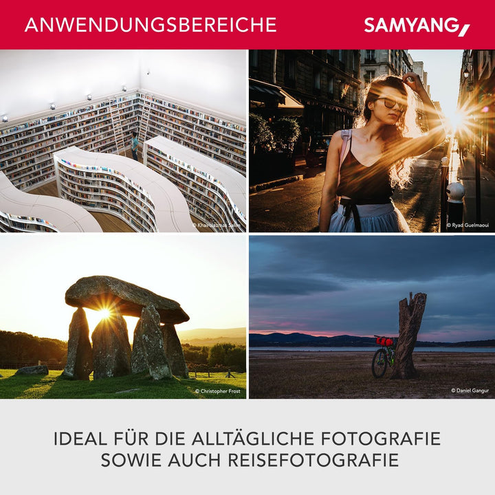 Samyang AF 35mm F2,8 FE für Sony E-Mount Vollformat & APS-C, Pancake Weitwinkelobjektiv mit 63,1° Bi