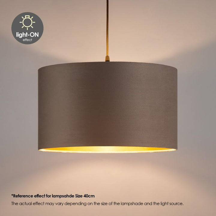 Home Sweet Home Lampenschirm Velvet | Zylinder |30/30/20cm | Grau - Gold | Lampenschirm aus Samt | f