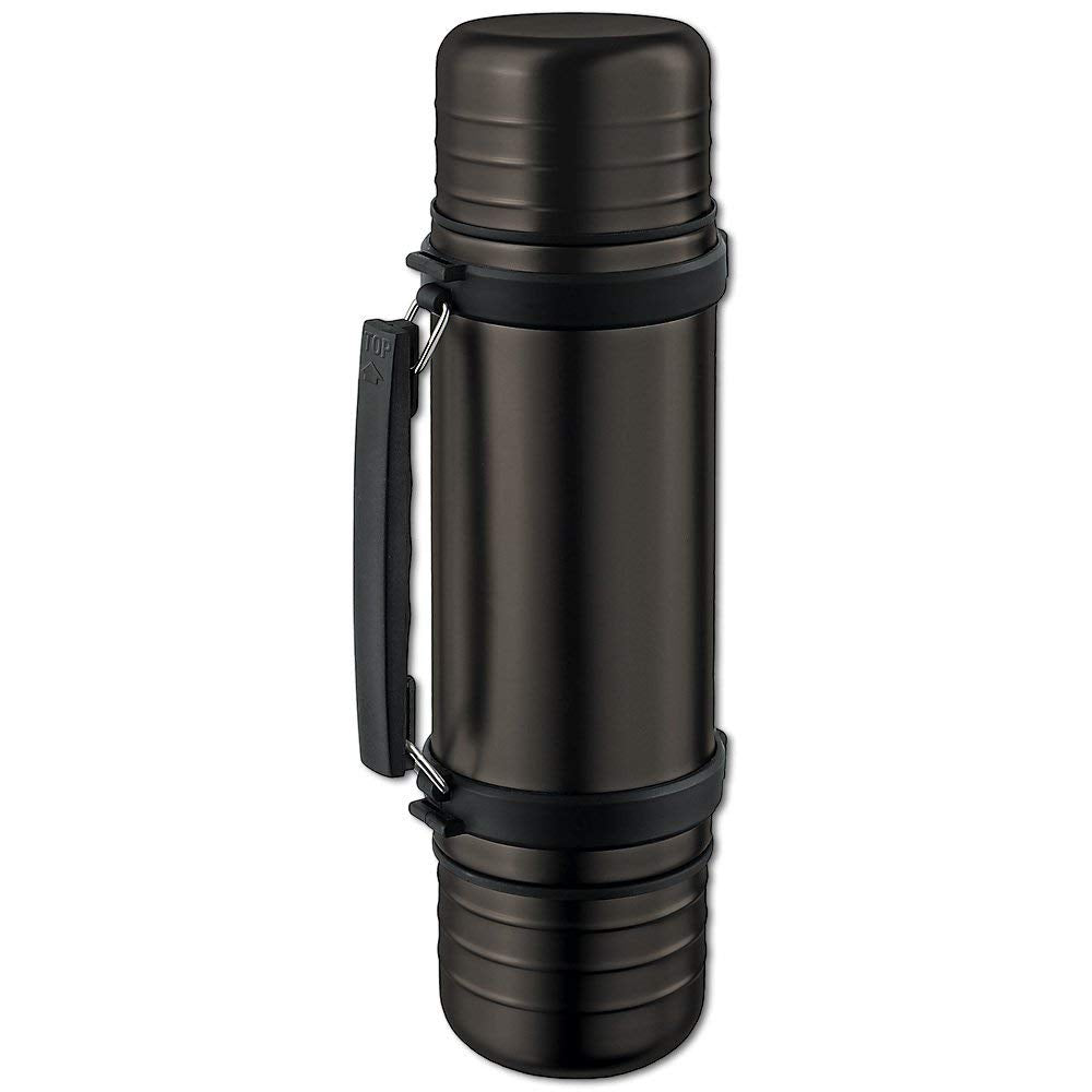 Isosteel VA-9562DQAT Duo Vakuum-Isolierflasche titan-grau 1,0 L aus 18/8 Edelstahl mit Quickstop-Ein