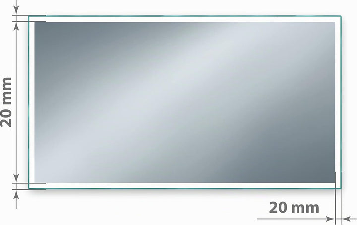 SARAR | Badspiegel Badezimmerspiegel mit LED-Beleuchtung, Vittoria, Leuchtspiegel, eckiger Wandspieg