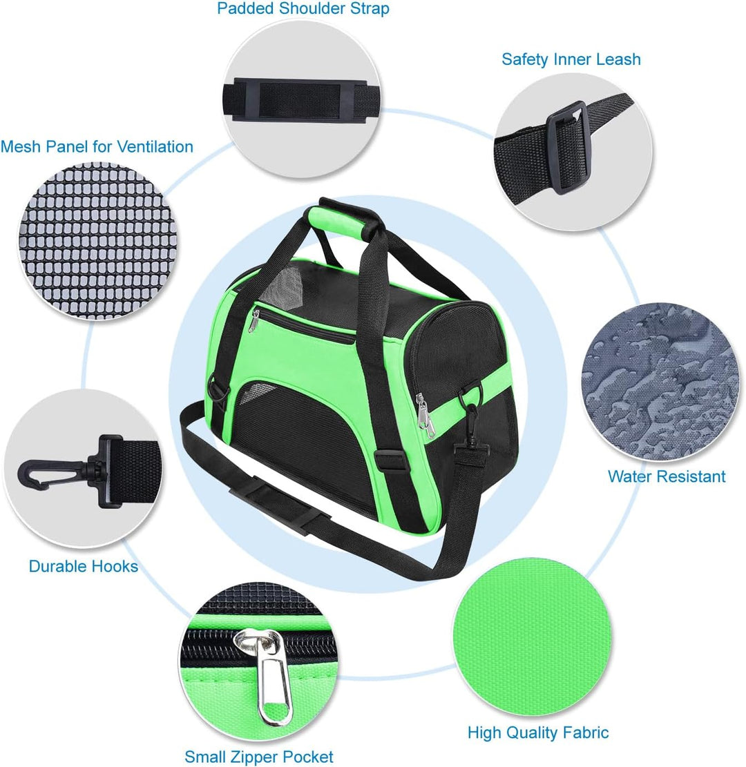 Haustier Reise Tragetasche für Katze Hund Kaninchen Hamster, Flugzeug Genehmigt Weich Seitlich Tragb