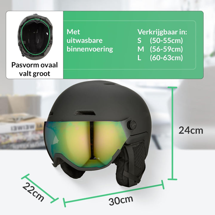 GOOFF Xtreme Skihelm mit Visier – Skihelm inklusive Skibrille – Belüftung auch mit Handschuhen am He