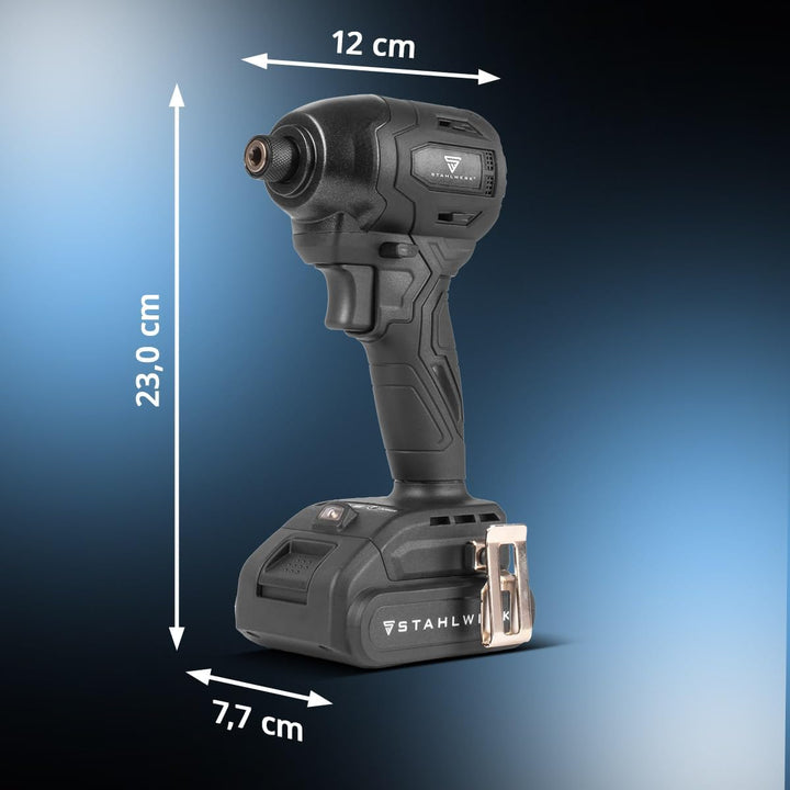 STAHLWERK Akku-Schlagbohrschrauber ADS-190 ST – 20 Volt-System und Brushless-Technologie Akkuschraub