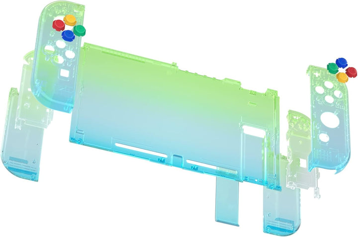 eXtremeRate Hülle Case für Nintendo Switch Joycon/Konsole, Rückgehäuse&Kickstand für Switch Console,