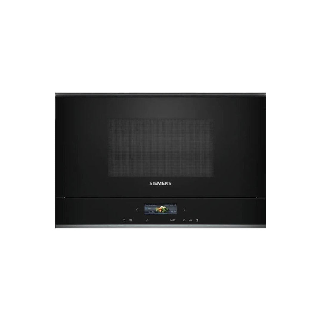 Siemens BE732R1B1 iQ700 Einbau-Mikrowelle, Schwarz, cookControl10 - Automatikprogramme, humidClean P
