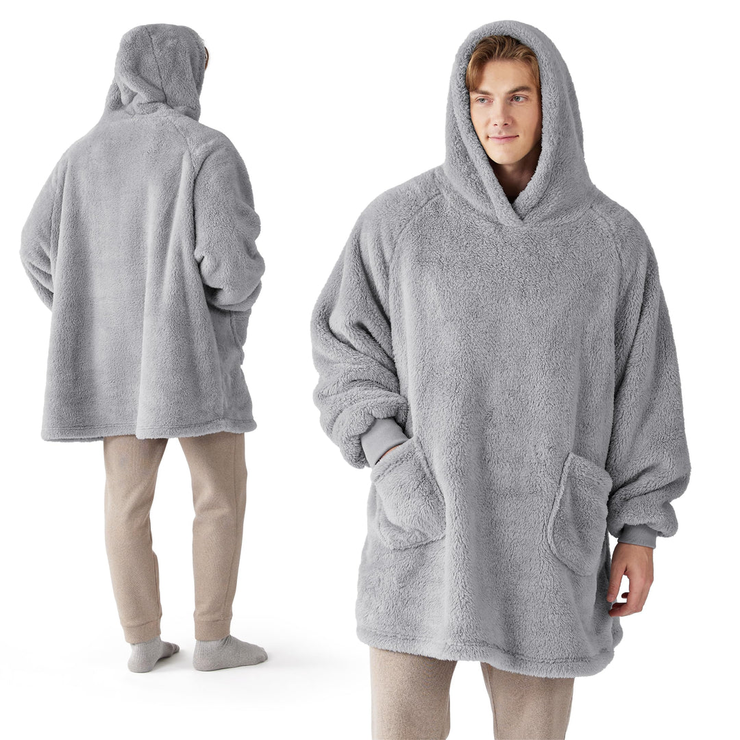 BEDSURE Hoodie Decke mit Ärmeln Deckenpullover - Tragbare Decke zum Anziehen Erwachsene XXL, Übergro